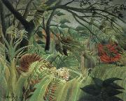 Henri Rousseau tiger in a tropical storm Germany oil painting artist